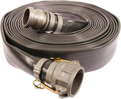 Continental ContiTech - 3" ID x 3.27 OD, 50 Working psi, Gray Pliovic Hose, Lays Flat - 50' Long, -10 to 150°F - USA Tool & Supply