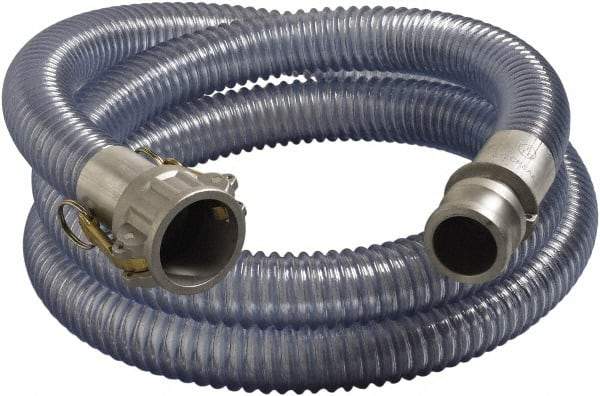 Alliance Hose & Rubber - 1-1/2" Inside x 1.88" Outside Diam, Food & Beverage Hose - 4" Bend Radius, Clear, 20' Long, 50 Max psi, 29 Vacuum Rating - USA Tool & Supply