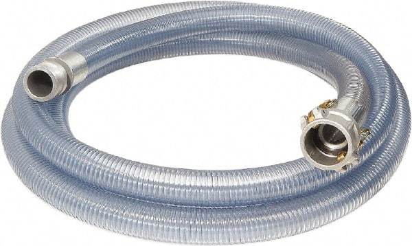 Alliance Hose & Rubber - 4" Inside x 4-1/2" Outside Diam, Food & Beverage Hose - 16" Bend Radius, Clear, 10' Long, 55 Max psi, 29 Vacuum Rating - USA Tool & Supply