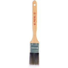 Wooster Brush - 1-1/2" Flat Nylon/Polyester Sash Brush - 2-7/16" Bristle Length, 7.88" Maple Fluted Handle - USA Tool & Supply