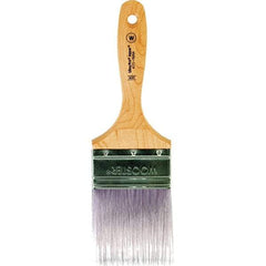 Wooster Brush - 3" Flat Synthetic Wall Brush - 3-7/16" Bristle Length, 6-1/4" Maple Beavertail Handle - USA Tool & Supply
