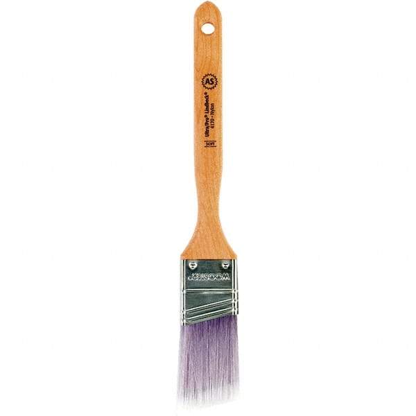 Wooster Brush - 1-1/2" Angled Synthetic Sash Brush - 2-7/16" Bristle Length, 7.77" Maple Fluted Handle - USA Tool & Supply