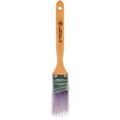 Wooster Brush - 1-1/2" Angled Synthetic Sash Brush - 2-7/16" Bristle Length, 7.77" Maple Fluted Handle - USA Tool & Supply