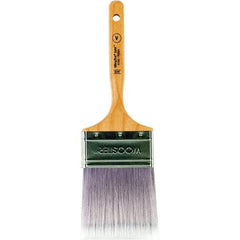 Wooster Brush - 3" Flat Synthetic Varnish Brush - 3-3/16" Bristle Length, 6-1/4" Maple Dowel Handle - USA Tool & Supply