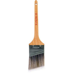 Wooster Brush - 2-1/2" Angled Nylon/Polyester Sash Brush - 2-11/16" Bristle Length, 8" Maple Rattail Handle - USA Tool & Supply