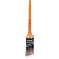 Wooster Brush - 1-1/2" Angled Nylon/Polyester Sash Brush - 2-3/16" Bristle Length, 8" Maple Rattail Handle - USA Tool & Supply