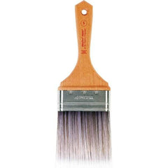 Wooster Brush - 3" Flat Nylon/Polyester Varnish Brush - 3-7/16" Bristle Length, 5-1/2" Maple Beavertail Handle - USA Tool & Supply