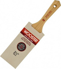 Wooster Brush - 3-1/2" Flat Nylon/Polyester Varnish Brush - 3-11/16" Bristle Length, 5-1/2" Maple Beavertail Handle - USA Tool & Supply