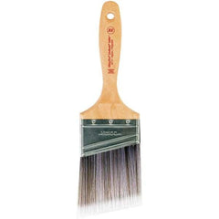 Wooster Brush - 3" Angled Nylon/Polyester Varnish Brush - 3-3/16" Bristle Length, 6-1/2" Maple Beavertail Handle - USA Tool & Supply