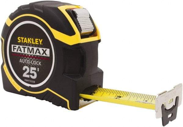 Stanley - 25' x 1-1/4" Tape Measure - 1/16" Graduation - USA Tool & Supply