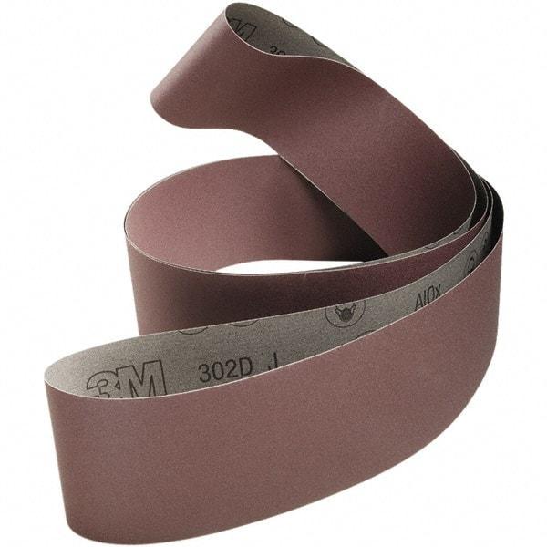 3M - 2" Wide x 132" OAL, 220 Grit, Aluminum Oxide Abrasive Belt - Aluminum Oxide, Coated, Cloth Backing, Series 302D - USA Tool & Supply