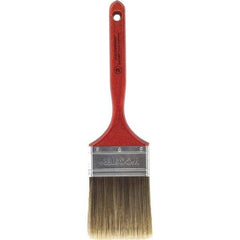Wooster Brush - 3" Flat Nylon/Polyester Sash Brush - 3-3/16" Bristle Length, 7-3/16" Wood Fluted Handle - USA Tool & Supply