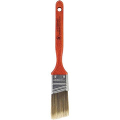Wooster Brush - 1-1/2" Angled Nylon/Polyester Sash Brush - 2-7/16" Bristle Length, 7-3/16" Wood Fluted Handle - USA Tool & Supply