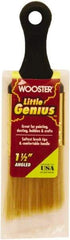Wooster Brush - 1-1/2" Flat Synthetic General Purpose Paint Brush - 2-3/16" Bristle Length, 2-1/2" Plastic Short Handle - USA Tool & Supply
