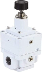 PRO-SOURCE - 1/4 NPT Port, 42 CFM, Miniature Regulator - 1.45 to 116 psi Range, 145 Max psi Supply Pressure, 1/8" Gauge Port Thread, 2.13" Wide x 5.16" High - USA Tool & Supply