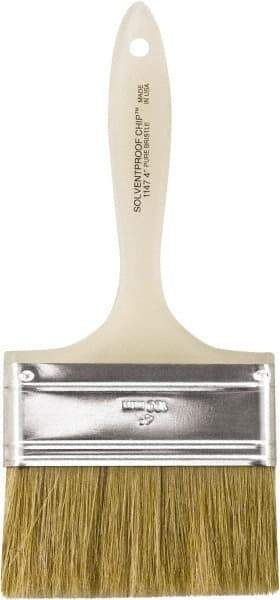 Wooster Brush - 4" Flat Hog Chip Brush - 1-15/16" Bristle Length, 5-5/8" Plastic Beavertail Handle - USA Tool & Supply