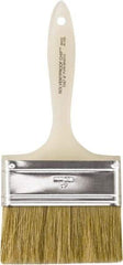 Wooster Brush - 4" Flat Hog Chip Brush - 1-15/16" Bristle Length, 5-5/8" Plastic Beavertail Handle - USA Tool & Supply