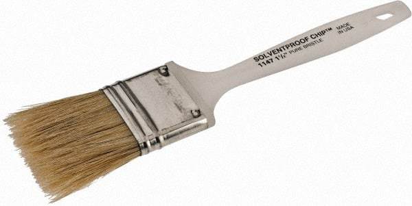 Wooster Brush - 1-1/2" Flat Hog Chip Brush - 1-11/16" Bristle Length, 4-5/8" Plastic Beavertail Handle - USA Tool & Supply