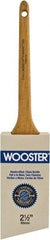 Wooster Brush - 2-1/2" Angled Hog Sash Brush - 2-7/16" Bristle Length, 8" Maple Rattail Handle - USA Tool & Supply