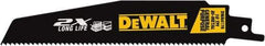 DeWALT - 6" Long x 1" Thick, High Speed Steel Reciprocating Saw Blade - Straight Profile, 10 TPI, Toothed Edge, Universal Shank - USA Tool & Supply