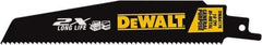 DeWALT - 6" Long x 1" Thick, High Speed Steel Reciprocating Saw Blade - Straight Profile, 10 TPI, Toothed Edge, Universal Shank - USA Tool & Supply