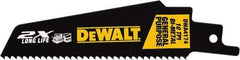 DeWALT - 4" Long x 1" Thick, High Speed Steel Reciprocating Saw Blade - Straight Profile, 10 TPI, Toothed Edge, Universal Shank - USA Tool & Supply