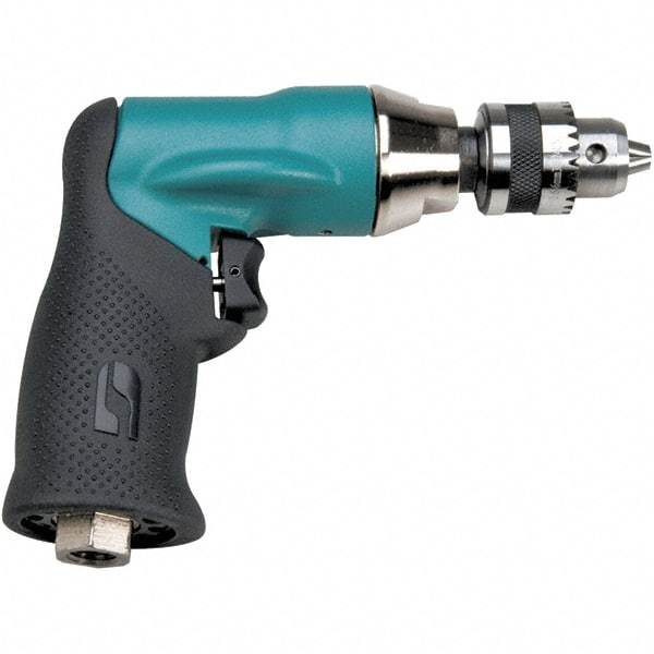 Dynabrade - 1/4" Keyed Chuck - Pistol Grip Handle, 2,400 RPM, 0.4 hp, 90 psi - USA Tool & Supply