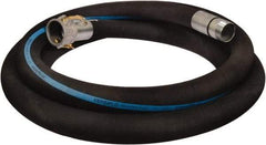 Alliance Hose & Rubber - 4" ID x 4.45 OD, 150 Working psi, Black Synthetic Rubber Water & Discharge Hose - Female Camlock x Male Nipple Ends, 20' Long, -25 to 200°F - USA Tool & Supply