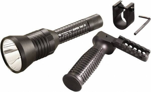 Streamlight - White LED Bulb, 200 Lumens, Industrial/Tactical Flashlight - Black Aluminum Body, 2 CR123A Lithium Batteries Included - USA Tool & Supply