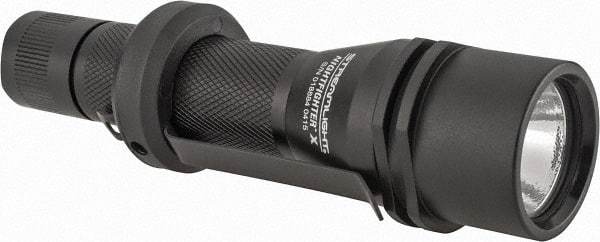 Streamlight - White LED Bulb, 200 Lumens, Industrial/Tactical Flashlight - Black Aluminum Body, 2 CR123A Lithium Batteries Included - USA Tool & Supply