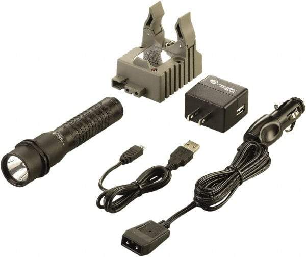 Streamlight - White LED Bulb, 260 Lumens, Industrial/Tactical Flashlight - Black Aluminum Body, 1 3.75V Lithium-Ion Battery Included - USA Tool & Supply