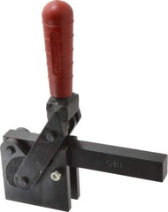 De-Sta-Co - 2,500 Lb Holding Capacity, Vertical Handle, Manual Hold Down Toggle Clamp - 129° Handle Movement, 199° Bar Opening, Solid Bar, Straight Base, Electro-Plated Zinc, Carbon Steel - USA Tool & Supply