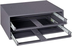 Durham - 2 Drawer, Small Parts Slide Rack Cabinet - 11-3/4" Deep x 15-1/4" Wide x 6-1/4" High - USA Tool & Supply