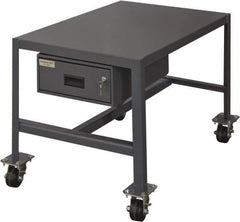 Durham - Machine Work Table with Drawer - Steel, Gray, 48" Long x 24" Deep x 36" High - USA Tool & Supply