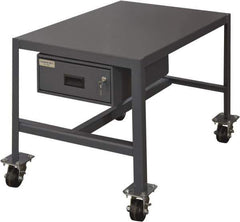 Durham - Machine Work Table with Drawer - Steel, Gray, 36" Long x 24" Deep x 18" High - USA Tool & Supply