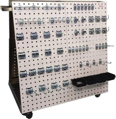 Triton - 21-1/4 Inches Wide x 39-1/4 Inches High x 36-3/4 Inches Deep A-Frame Double Sided Pegboard Tool Cart - 800 Lbs. Load Limit, Includes 56 Piece LocHook Assortment and 4 Plastic Bins - USA Tool & Supply
