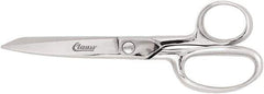 Clauss - 3" LOC, 6" OAL Chrome Plated Straight Trimmers - Steel Straight Handle, For Paper, Fabric - USA Tool & Supply