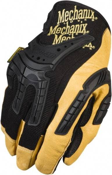 Mechanix Wear - Size M (9) Leather/TPR General Protection Work Gloves - For General Purpose, Uncoated, Hook & Loop Cuff, Full Fingered, Black, Paired - USA Tool & Supply