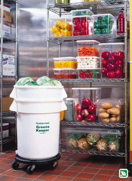 Rubbermaid - Round, White Polyethylene Food Storage Container - 38-1/2" High x 25" Wide - USA Tool & Supply