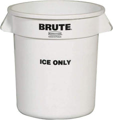 Rubbermaid - Round, White Polyethylene Food Storage Container - 17.1" High x 15.6" Wide - USA Tool & Supply