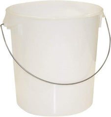 Rubbermaid - Round, White Polyethylene Food Storage Container - 14" High x 13.1" Wide - USA Tool & Supply