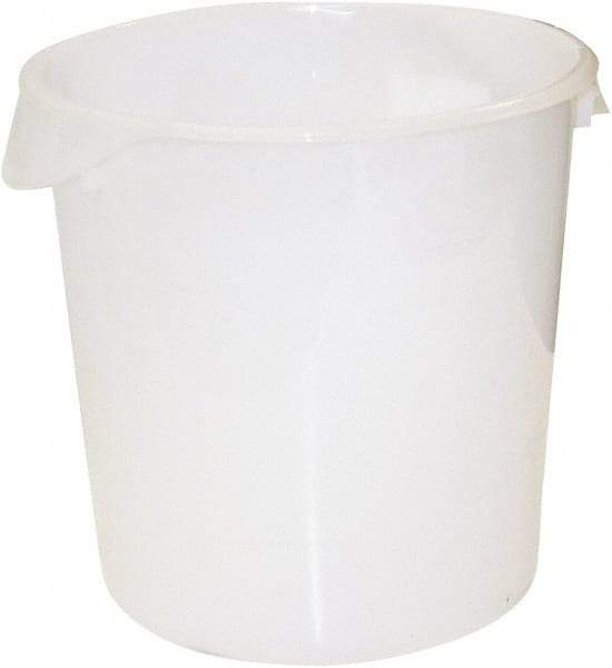 Rubbermaid - Round, White Polyethylene Food Storage Container - 14" High x 13.1" Wide - USA Tool & Supply