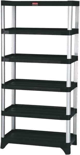 Rubbermaid - 73" High x 20" Wide x 35" Deep, 6 Shelf Structural Plastic Open Shelving - 20 Inches Wide x 73 Inches High x 35 Inches Deep, 800 lbs. Limit - USA Tool & Supply