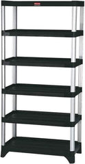 Rubbermaid - 73" High x 20" Wide x 35" Deep, 6 Shelf Structural Plastic Open Shelving - 20 Inches Wide x 73 Inches High x 35 Inches Deep, 800 lbs. Limit - USA Tool & Supply