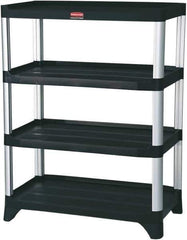 Rubbermaid - 46" High x 20" Wide x 35" Deep, 4 Shelf Structural Plastic Open Shelving - Black, 800 Lb Capacity - USA Tool & Supply