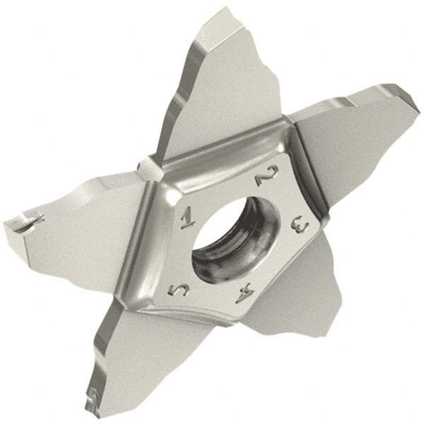 Iscar - PENTA34R200 J IC908 Grade, 0.079" Cutting Width, Carbide Cutoff Insert - 6° Right Hand Lead Angle, 0.004" Cnr Rad, TiAlN Coated, Other End - USA Tool & Supply