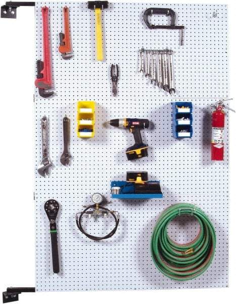 Triton - 48" Wide x 72" High Swing Panel Peg Board Storage System - 1 Panel, Hardboard, Brown - USA Tool & Supply