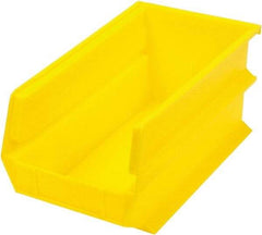 Triton - 14-3/4" Deep, Yellow Polypropylene Hopper Stacking Bin - 7" High x 8-1/4" Wide x 14-3/4" Long - USA Tool & Supply