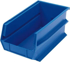 Triton - 14-3/4" Deep, Blue Polypropylene Hopper Stacking Bin - 7" High x 8-1/4" Wide x 14-3/4" Long - USA Tool & Supply