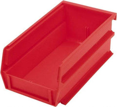 Triton - 7-3/8" Deep, Red Polypropylene Hopper Stacking Bin - 3" High x 4-1/8" Wide x 7-3/8" Long - USA Tool & Supply